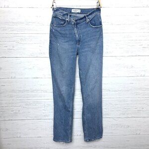 Abercrombie & Fitch Jeans The 90's Straight Leg Criss Cross Front High Rise 26